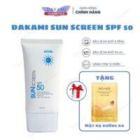 Kem chống nắng DAKAMI SPF 50+ chống nắng nâng tone tự nhiên CHÍNH HÃNG - Tặng mặt nạ