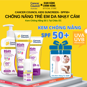 Kem chống nắng dành cho trẻ em - Cancer Council Kids SPF50+ PA++++ 35ml