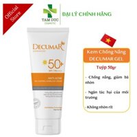 Kem Chống Nắng DECUMAR Kiểm Soát Nhờn Cho Da Mụn [Tuýp 50g] - DECUMAR SUNBLOCK CREAM [SPF50+] [decuma, dercuma, dercumar