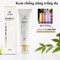 Kem chống nắng dưỡng ẩm nhau thai cừu nâng tông trắng sáng chính hãng Jushi Top Beauty Nhật Bản 50ml