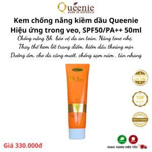 Kem chống nắng dưỡng trắng da, bổ sung Collagen SPF 50 PA++ Queenie 50g