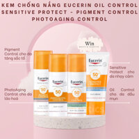 Kem chống nắng Eucerin Oil Control da dầu - Sensitive Protect da nhạy cảm - Pigment Control - PhotoAging Control