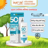 Kem Chống Nắng Garnier Phổ Rộng Kiềm Dầu Đến 12h & Hỗ Trợ Giảm Mụn SPF50+ PA++++ 30ml