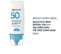 Kem Chống Nắng Garnier Phổ Rộng Kiềm Dầu Đến 12H & Hỗ Trợ Giảm Mụn Spf 50+PA++++ 30ML