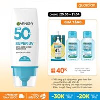 Kem Chống Nắng Garnier Phổ Rộng Kiềm Dầu Đến 12H & Hỗ Trợ Giảm Mụn SPF 50+PA++++ 30ML