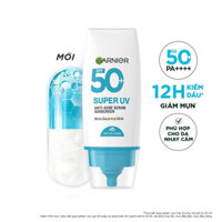 Kem Chống Nắng Garnier Super UV Anti - Acne Serum Sunscreen SPF 50+PA++++ 30ml