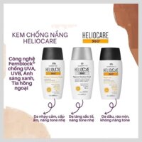 Kem Chống Nắng Heliocare Mineral Tolerence Fluid , Water Gel , Pigment Solution Fluid SPF 50 + Hộp 50ml