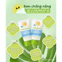 Kem chống nắng hữu cơ Babyganics an toàn cho bé không gây cay mắt, không gây kích ứng 50SPF Mỹ 59ml