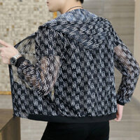 Kem Chống Nắng Kích Thước Lớn Chống Tia UV Top Nam Teen Kẻ Sọc Du Lịch Ngoài Trời Áo Khoác Nam