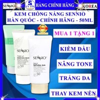 Kem chống nắng kiềm dầu nâng tone dành cho da dầu mụn nhờn khô nhạy cảm tốt chính hãng Sennio hàn quốc vật lý mặt body