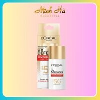 Kem chống nắng Loreal 20x UV Defender Serum Invisible Resist SPF50+ PA++++ 50ml (vạch đỏ) bảo vệ da làm đều màu da