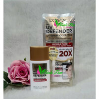 Kem Chống Nắng Loreal Paris X20 Thoáng Da Mỏng Nhẹ UV Defender Serum Invisible Fluid SPF+ 50++++