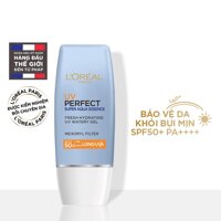 Kem chống nắng  L'Oréal Paris dưỡng ẩm & chống nhờn rít UV Perfect Super Aqua Essence SPF50+ PA++++ 30ml