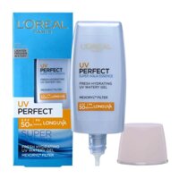 Kem chống nắng LOreal UV Perfect Aqua Essence - Chống nắng & Dưỡng ẩm không nhờn rít (Màu xanh dương)