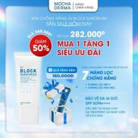 Kem Chống Nắng Mocha Derma SPF 50+ Dành Cho Mọi Loại Da Mua 1 Được 1 Sữa Rửa Mặt B5