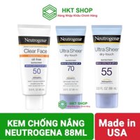 Kem chống nắng Neutrogena Ultra Sheer Dry Touch Sunscreen Broad Spectrum SPF55/ 70/ 100 (88ml) mỹ