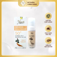 Kem Chống Nắng Nicos Tinh Chất Rễ Sâm Đông Y, Bảo Vệ Khỏi Tia UV Lâu Trôi Chính Hãng 30g- Mỹ Phẩm Nhật Gia