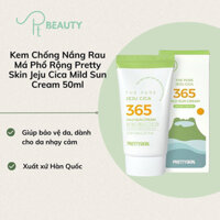 Kem Chống Nắng Rau Má Phổ Rộng Pretty Skin SPF 50+ PA++++ Jeju Cica Mild Sun Cream 50ml