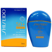 Kem chống nắng Shiseido Perfect UV Protector Multi Defense SPF 50+/PA++++ (50ml) Nhật Bản Màu Xanh