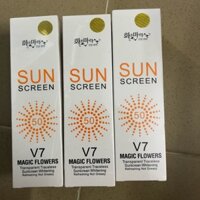 Kem chống nắng sun screen V7 , spf50- magic flower , makeup body hàn quốc chính hãng