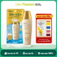 Kem Chống Nắng Sunplay CC Milk 3 in 1 Tạo Nền Tự Nhiên, Giúp Da Trắng Mịn - Sunplay Skin Aqua Clear White CC Milk 25g