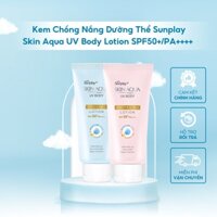Kem chống nắng Sunplay Skin Aqua UV Body Whitening Lotion dưỡng thể trắng mịn SPF 50+ PA++++ (150g)