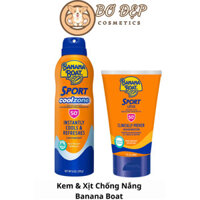 Kem Chống Nắng Thể Thao Banana Boat Sport Ultra SPF50+ PA++++ Dạng Xịt (170g) Và Tuýp (90ml) USA