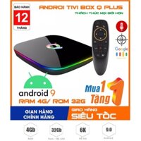[kèm chuột bay] Android tivi box RAM 4G EnyBox Q+ (Q Plus) bộ nhớ trong 32G, android 9.0, hỗ trợ học online đâu mạng