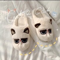 ❌[KÈM CLIP] [CÓ SẴN] Dép lông hình mặt mèo đi trong nhà cực cute(chọn size ghi chú)