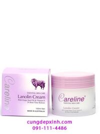 Kem cừu Careline Lanolin Cream with Grape Seed Oil và vitamin E Úc