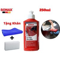 Kem Đánh Bóng Xe Cho Sơn Màu Và Kim Loại Sonax 300100 Car Polish 250ml Tặng Khăn và Mút