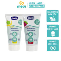 Kem Đánh Răng Chicco Hương Dâu, Chuối Táo Có Thể Nuốt Được Dành Cho Bé Từ 6M+