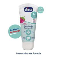 Kem đánh răng Chicco (nuốt được)) hương dâu 12M+