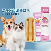 Kem đánh răng cho thú cưng, bàn chải ngón tay, làm sạch răng cho chó và mèo, giảm hôi miệng, kem đánh răng tartar