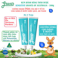 Kem đánh răng chống ê buốt thảo dược Sensitive Grants 110g.- 2 Tuýp . hết hôi miệng, ê buốt