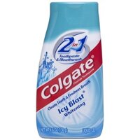 Kem đánh răng Colgate 2 In 1 toothpaste mouthwash whitening icy blast 130gr 4.6Oz