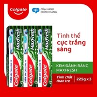 Kem đánh răng Colgate maxfresh than tre (3 câyx225g kèm bàn chải)