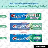 Kem Đánh Răng Crest Complete Plus Scope Advanced Freshness/ Whitening/ Outlast - Tony US Mart