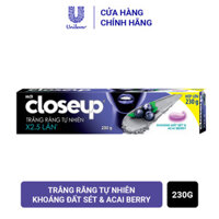 Kem đánh răng dạng Gel Closeup Trắng Răng Tự Nhiên Khoáng Đất Sét & Acai Berry 230g