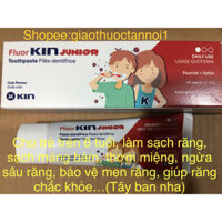 kem đánh răng fluorkin junior kin 75ml Tây Ban Nha, cho trẻ từ 6 tuổi giúp sạch răng, chắc răng,thơm miệng,ngừa sâu răng