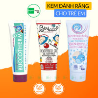 Kem đánh răng hữu cơ cho bé chiết xuất hoa cúc - dâu - chuối - cherry (Lavera- Officina - Coslys) - Mỹ phẩm Organic