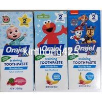 Kem đánh răng Orajel nuốt được cho bé từ 0-3 tuổi ( Mỹ - date từ tháng 01/2024)