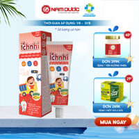 Kem đánh răng thảo dược Ích Nhi Nam Dược hương dưa gang tuýp 50g cho bé dưới 6 tuổi,có thể nuốt được