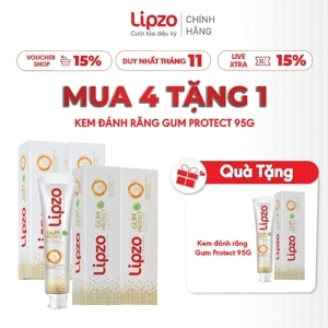 Kem đánh răng thảo dược Lipzo Gum Protect 95g - ngừa tụt lợi, hôi miệng, viêm họng