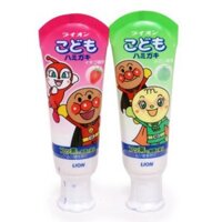 Kem đánh răng trẻ em Lion vị dua hau của Nhật (nuốt được) nk033