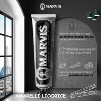 Kem Đánh Răng Ý Marvis Than Đen Amarelli Licorice - Hương Bạc Hà Cùng Cam Thảo Và Than Tre, Khử Mùi Hôi Miệng Hiệu Quả