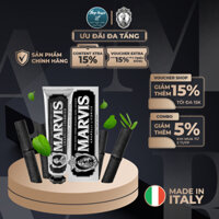 Kem Đánh Răng Ý Marvis Than Đen Amarelli Licorice - Hương Bạc Hà Cùng Cam Thảo Và Than Tre, Khử Mùi Hôi Miệng Hiệu Quả