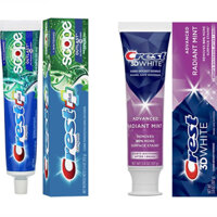 Kem Đánh Trắng Răng White Advanced Radiant Mint 107g, Scope Outlast Complete Whitening Toothpaste 153g