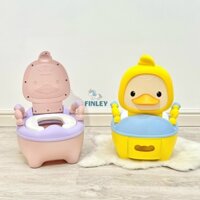 [Kèm Đệm][Tặng Cọ rửa] Bô trẻ em hình con hà mã - con vịt ngộ nghĩnh