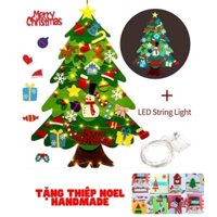 [Kèm đèn Led +pin+quà tặng] CÂY THÔNG VẢI DẠ DIY trang trí Noel cực đẹp kèm đèn led và thiệp Handmade dễ thương